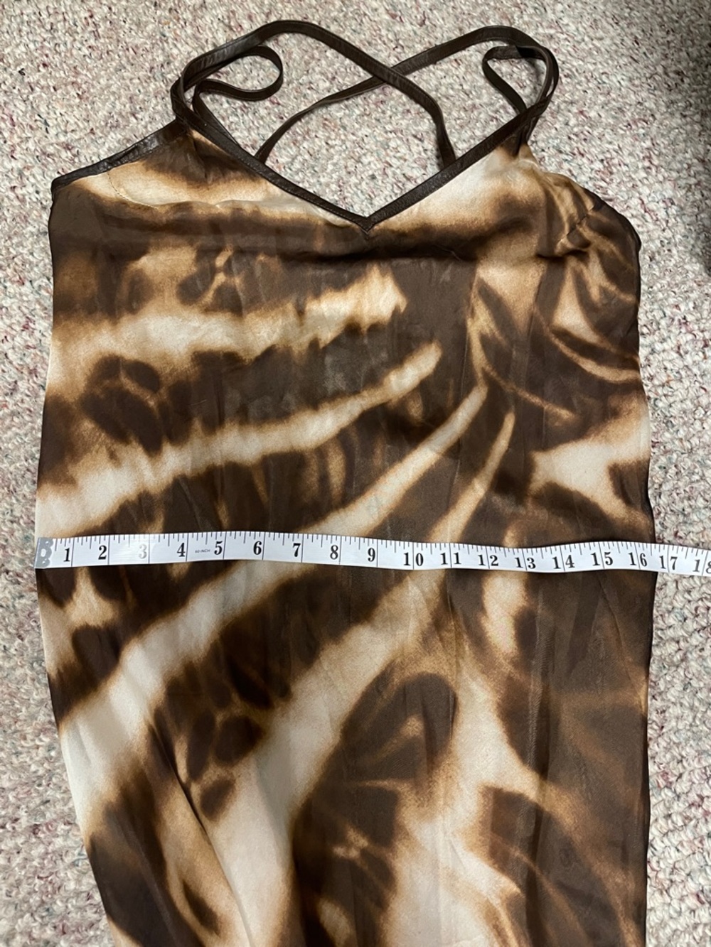 Danier leather/100% silk Brown and Blue Ombre Slip maxi Dress with Slit- new - Picture 6 of 12